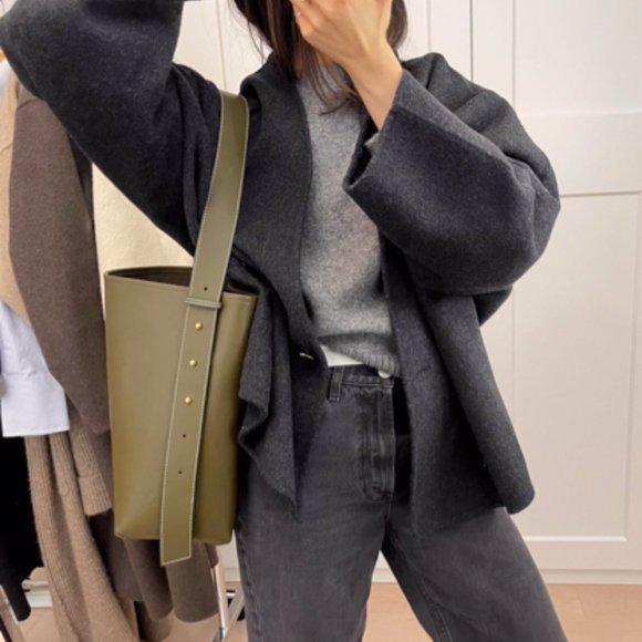 Jolina Leather Bucket Tote - Tobacco - Picture 3 of 10